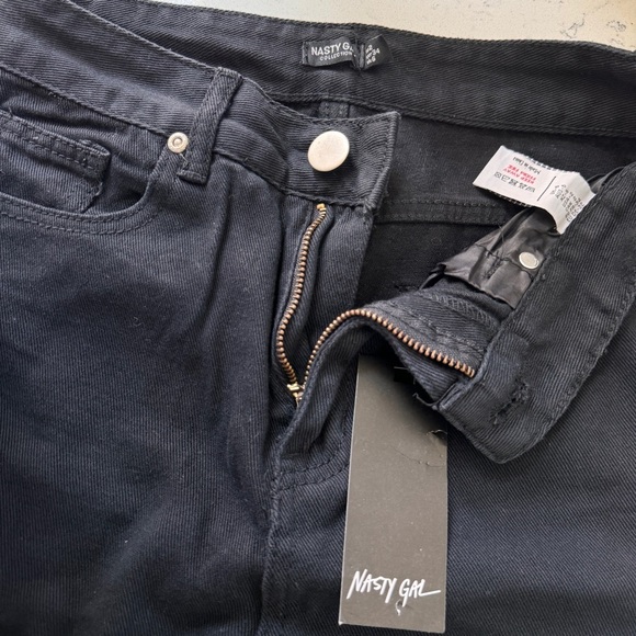 NWT NASTY GAL | Black Distressed High Rise Jeans Get Your Shread In the Game - Picture 12 of 12